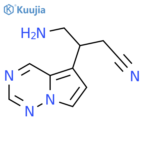 4-amino-3-{pyrrolo[2,1-f][1,2,4]triazin-5-yl}butanenitrile structure