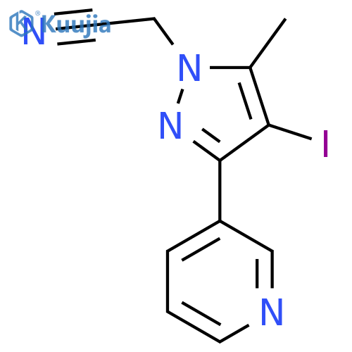 2-(4-iodo-5-methyl-3-(pyridin-3-yl)-1H-pyrazol-1-yl)acetonitrile structure