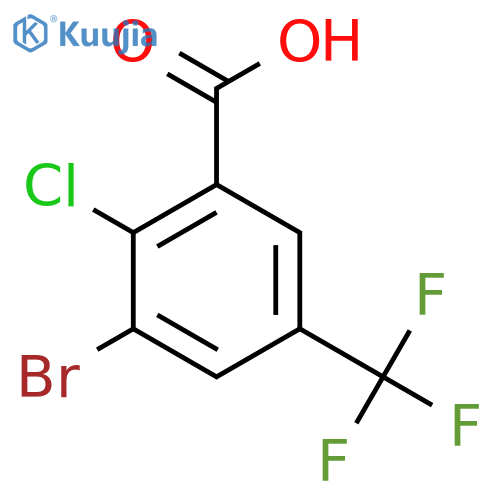 3-Bromo-2-chloro-5-(trifluoromethyl)benzoic acid structure