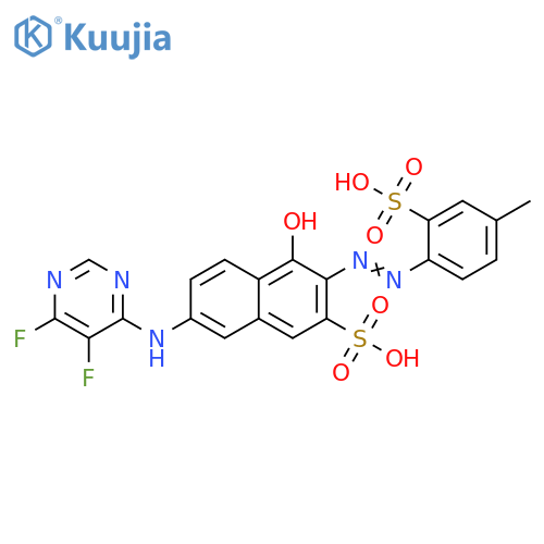 2-Naphthalenesulfonic acid,7-[(5,6-difluoro-4-pyrimidinyl)amino]-4-hydroxy-3-[(4-methyl-2-sulfophenyl)azo]- structure