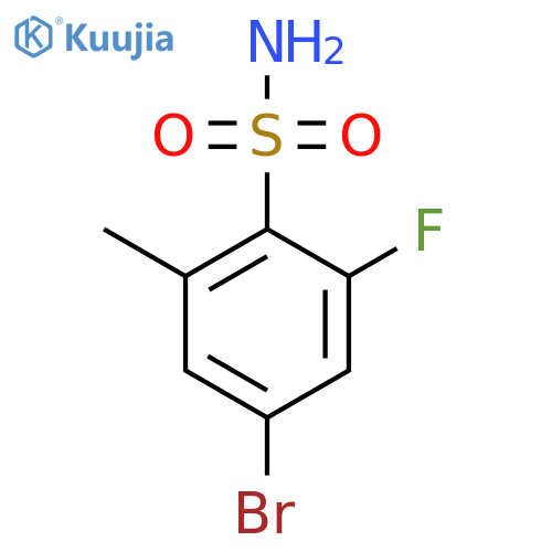 4-bromo-2-fluoro-6-methylbenzene-1-sulfonamide structure
