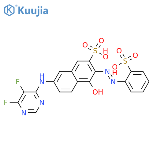 2-Naphthalenesulfonic acid,7-[(5,6-difluoro-4-pyrimidinyl)amino]-4-hydroxy-3-[(2-sulfophenyl)azo]- structure