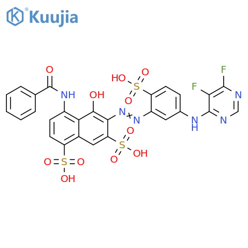 1,7-Naphthalenedisulfonic acid,4-(benzoylamino)-6-[[5-[(5,6-difluoro-4-pyrimidinyl)amino]-2-sulfophenyl]azo]-5-hydroxy- structure