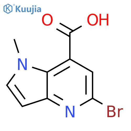5-bromo-1-methyl-1H-pyrrolo[3,2-b]pyridine-7-carboxylic acid structure