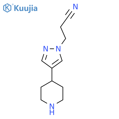 3-[4-(Piperidin-4-yl)-1H-pyrazol-1-yl]propanenitrile structure