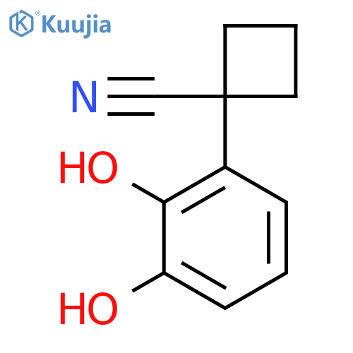 1-(2,3-dihydroxyphenyl)cyclobutane-1-carbonitrile structure