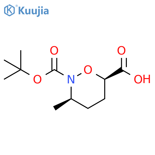 rac-(3R,6R)-2-(tert-butoxy)carbonyl-3-methyl-1,2-oxazinane-6-carboxylic acid structure