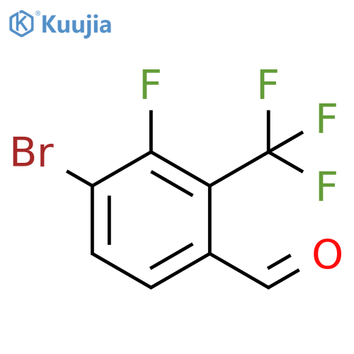 Benzaldehyde, 4-bromo-3-fluoro-2-(trifluoromethyl)- structure