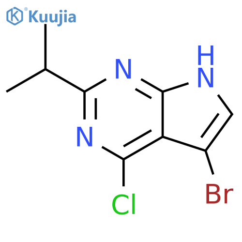 7H-Pyrrolo[2,3-d]pyrimidine, 5-bromo-4-chloro-2-(1-methylethyl)- structure