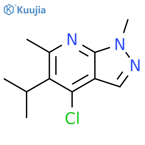 1H-Pyrazolo[3,4-b]pyridine, 4-chloro-1,6-dimethyl-5-(1-methylethyl)- structure