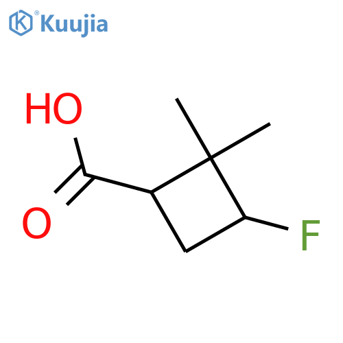 3-fluoro-2,2-dimethylcyclobutane-1-carboxylic acid structure