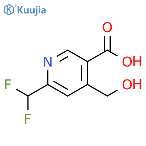 6-(difluoromethyl)-4-(hydroxymethyl)pyridine-3-carboxylic acid structure