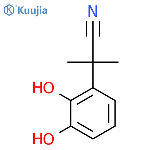 2-(2,3-dihydroxyphenyl)-2-methylpropanenitrile structure