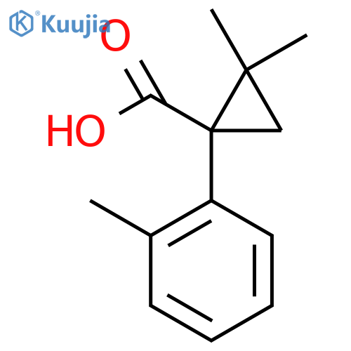 2,2-dimethyl-1-(2-methylphenyl)cyclopropane-1-carboxylic acid structure