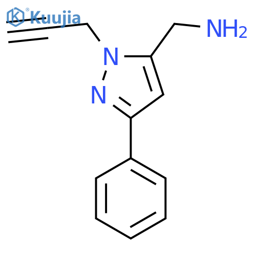 (3-Phenyl-1-(prop-2-yn-1-yl)-1H-pyrazol-5-yl)methanamine structure