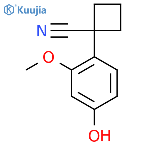 1-(4-hydroxy-2-methoxyphenyl)cyclobutane-1-carbonitrile structure