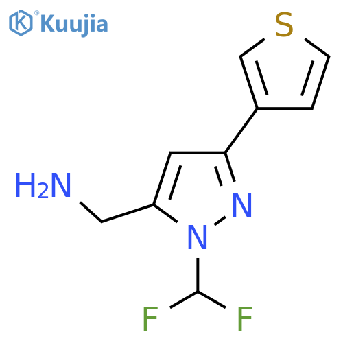 (1-(difluoromethyl)-3-(thiophen-3-yl)-1H-pyrazol-5-yl)methanamine structure