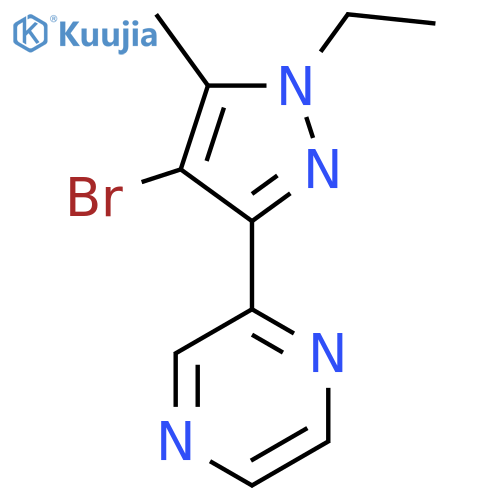2-(4-Bromo-1-ethyl-5-methyl-1H-pyrazol-3-yl)pyrazine structure