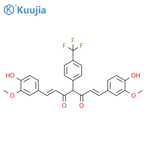 1,6-Heptadiene-3,5-dione,1,7-bis(4-hydroxy-3-methoxyphenyl)-4-[4-(trifluoromethyl)phenyl]-,(1E,6E)- structure