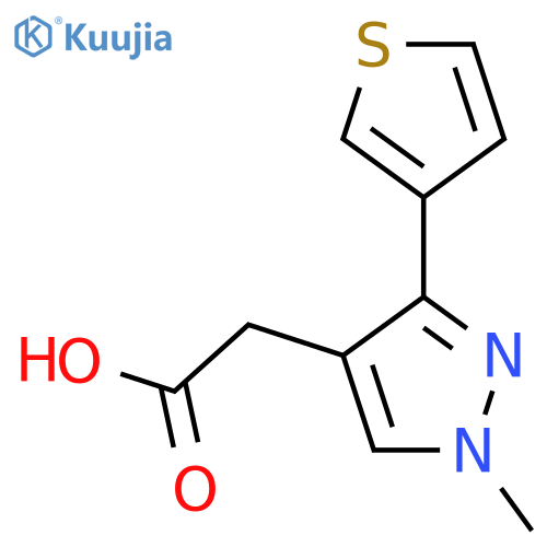 2-(1-methyl-3-(thiophen-3-yl)-1H-pyrazol-4-yl)acetic acid structure