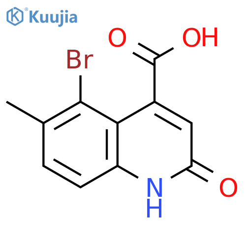 5-bromo-6-methyl-2-oxo-1,2-dihydroquinoline-4-carboxylic acid structure