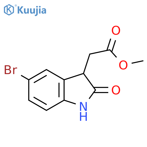 1H-Indole-3-acetic acid, 5-bromo-2,3-dihydro-2-oxo-, methyl ester structure
