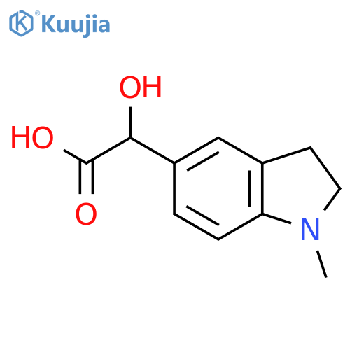 2-hydroxy-2-(1-methyl-2,3-dihydro-1H-indol-5-yl)acetic acid structure