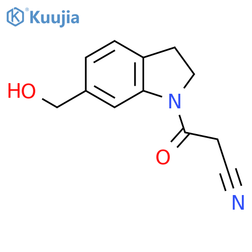 3-(6-(Hydroxymethyl)indolin-1-yl)-3-oxopropanenitrile structure