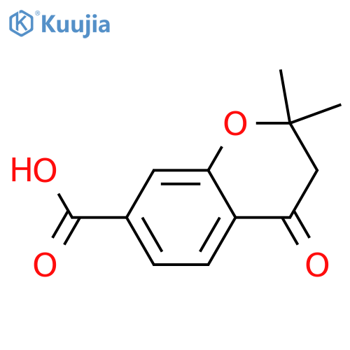 2,2-dimethyl-4-oxo-3,4-dihydro-2H-1-benzopyran-7-carboxylic acid structure