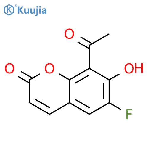 8-acetyl-6-fluoro-7-hydroxy-2H-chromen-2-one structure
