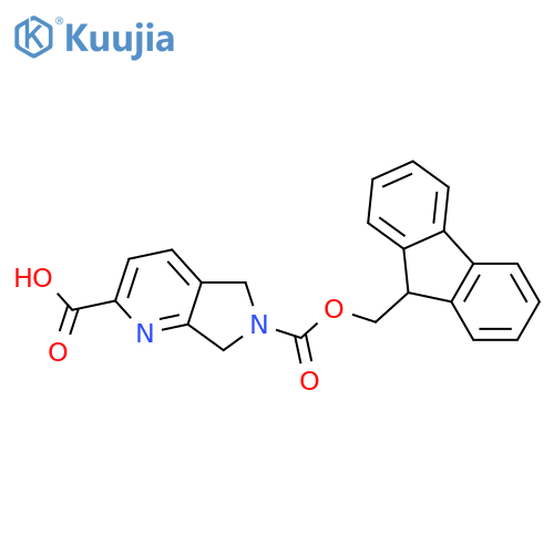 6-{[(9H-fluoren-9-yl)methoxy]carbonyl}-5H,6H,7H-pyrrolo[3,4-b]pyridine-2-carboxylic acid structure