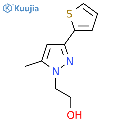 2-(5-methyl-3-(thiophen-2-yl)-1H-pyrazol-1-yl)ethan-1-ol structure