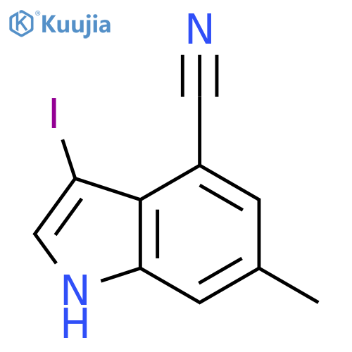 3-iodo-6-methyl-1H-indole-4-carbonitrile structure