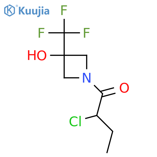 2-Chloro-1-(3-hydroxy-3-(trifluoromethyl)azetidin-1-yl)butan-1-one structure