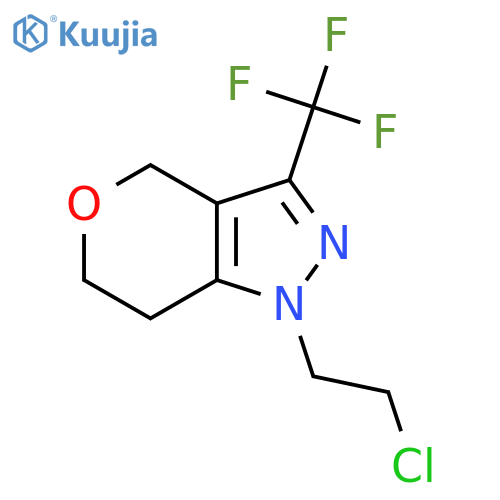 1-(2-Chloroethyl)-3-(trifluoromethyl)-1,4,6,7-tetrahydropyrano[4,3-c]pyrazole structure
