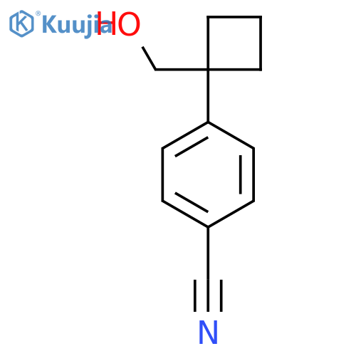 4-1-(hydroxymethyl)cyclobutylbenzonitrile structure