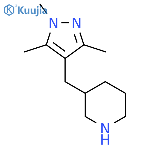 3-(trimethyl-1H-pyrazol-4-yl)methylpiperidine structure