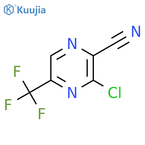 3-chloro-5-(trifluoromethyl)pyrazine-2-carbonitrile structure