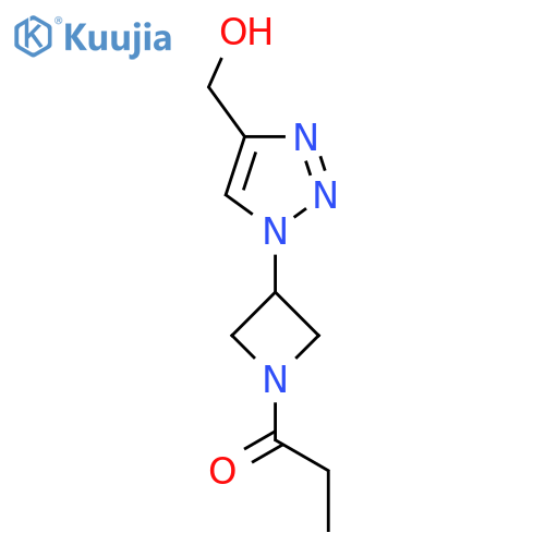 1-(3-(4-(hydroxymethyl)-1H-1,2,3-triazol-1-yl)azetidin-1-yl)propan-1-one structure