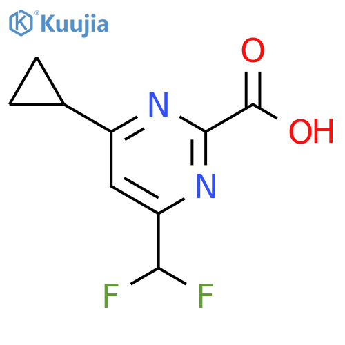 2-Pyrimidinecarboxylic acid, 4-cyclopropyl-6-(difluoromethyl)- structure