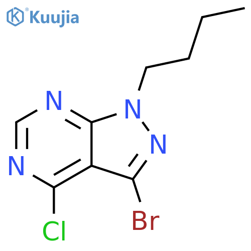 1H-Pyrazolo[3,4-d]pyrimidine, 3-bromo-1-butyl-4-chloro- structure
