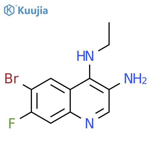 3,4-Quinolinediamine, 6-bromo-N4-ethyl-7-fluoro- structure
