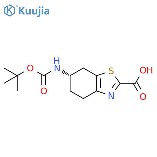 (6S)-6-{(tert-butoxy)carbonylamino}-4,5,6,7-tetrahydro-1,3-benzothiazole-2-carboxylic acid structure
