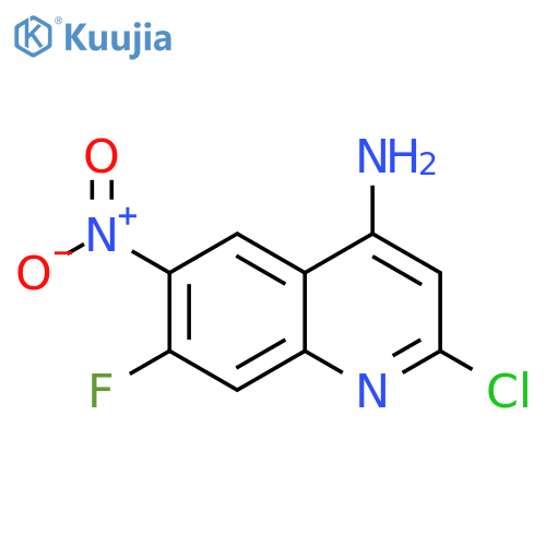 2-chloro-7-fluoro-6-nitroquinolin-4-amine structure