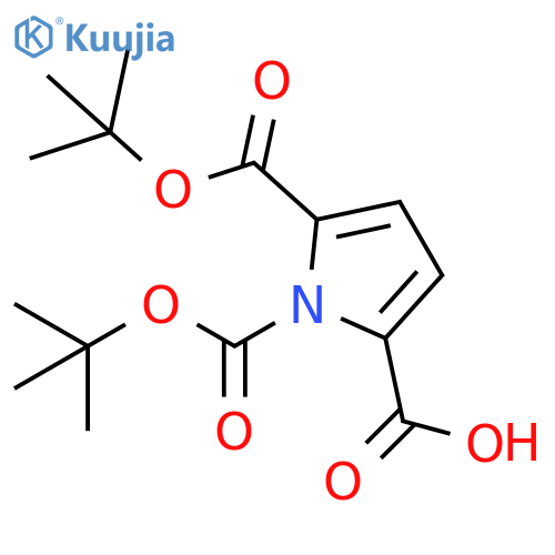 1,5-bis(tert-butoxy)carbonyl-1H-pyrrole-2-carboxylic acid structure