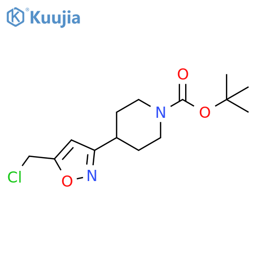 1-Piperidinecarboxylic acid, 4-[5-(chloromethyl)-3-isoxazolyl]-, 1,1-dimethylethyl ester structure