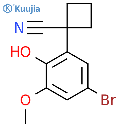 1-(5-bromo-2-hydroxy-3-methoxyphenyl)cyclobutane-1-carbonitrile structure
