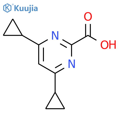 2-Pyrimidinecarboxylic acid, 4,6-dicyclopropyl- structure