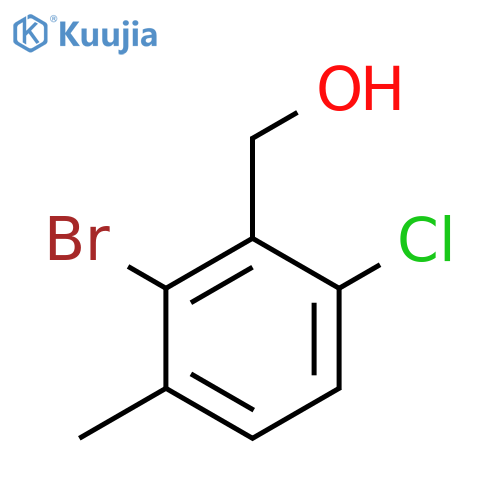 2-Bromo-6-chloro-3-methylbenzyl alcohol structure