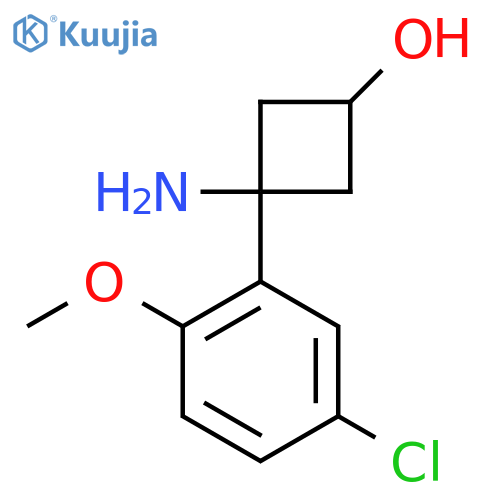 3-Amino-3-(5-chloro-2-methoxyphenyl)cyclobutan-1-ol structure